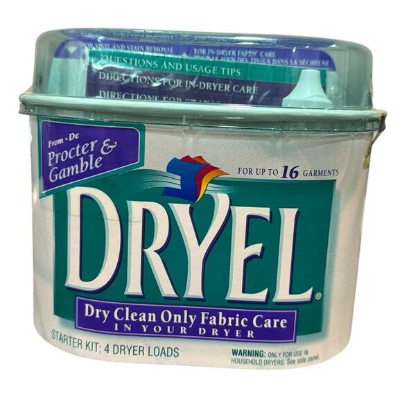 Dryel Original At Home Dry Cleaning Starter Kit 16 Garments 4 Loads Sealed NOS - Picture 1 of 8